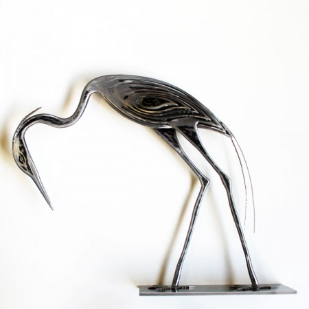 Sculpture de héron en acier sculpture contemporaine et moderne