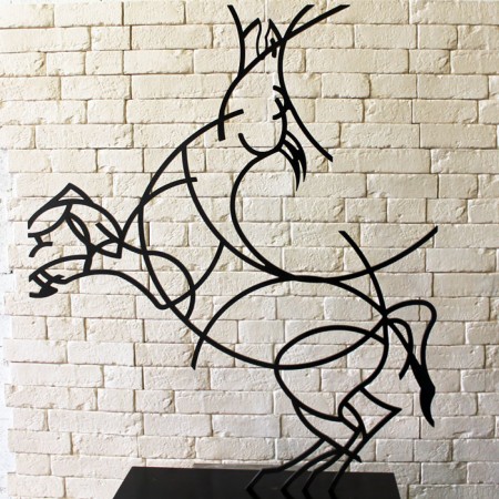 Statue de cheval en acier sculpture moderne et contemporaine décoration d'intérieur