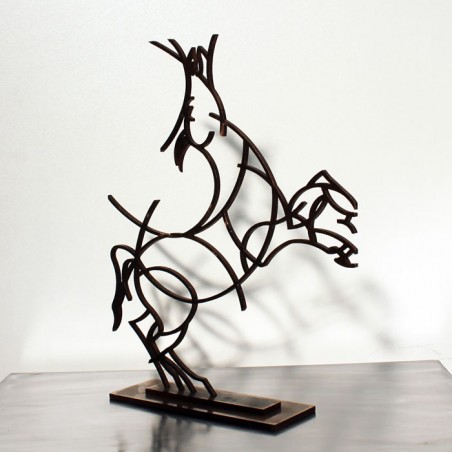 Statue moderne de cheval en bronze sculpture contemporaine d'intérieur