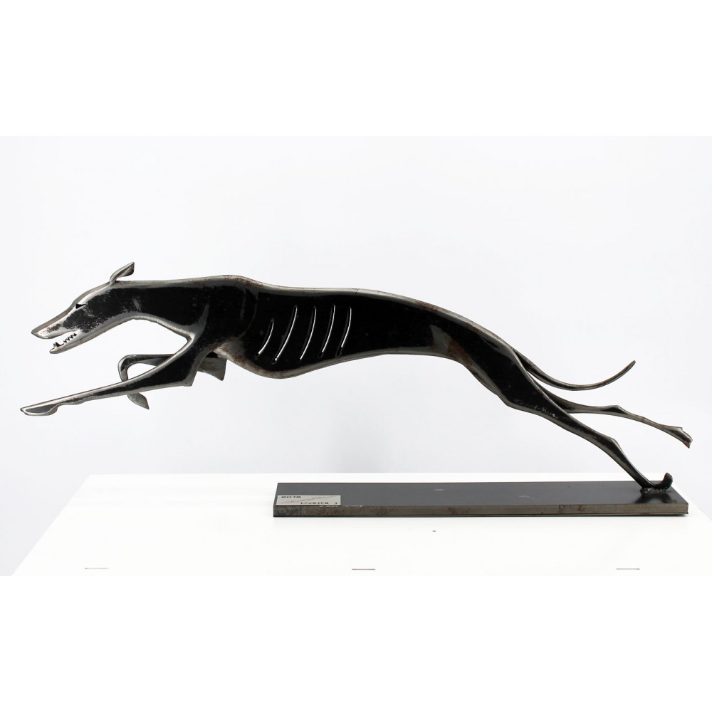 Sculpture de lévrier en acier noir sculpture moderne statue d'intérieur