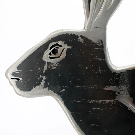Sculpture animalière statue de lièvre en acier sculpture contemporaine