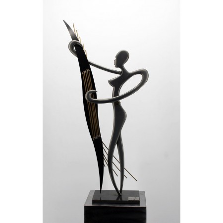 Statue de femme en acier sculpture d'intérieur moderne et décorative